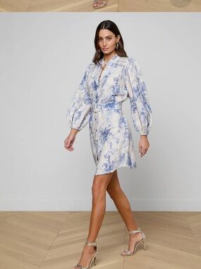 NWT L'AGENCE Kiersten Floral Belted Mini Dress